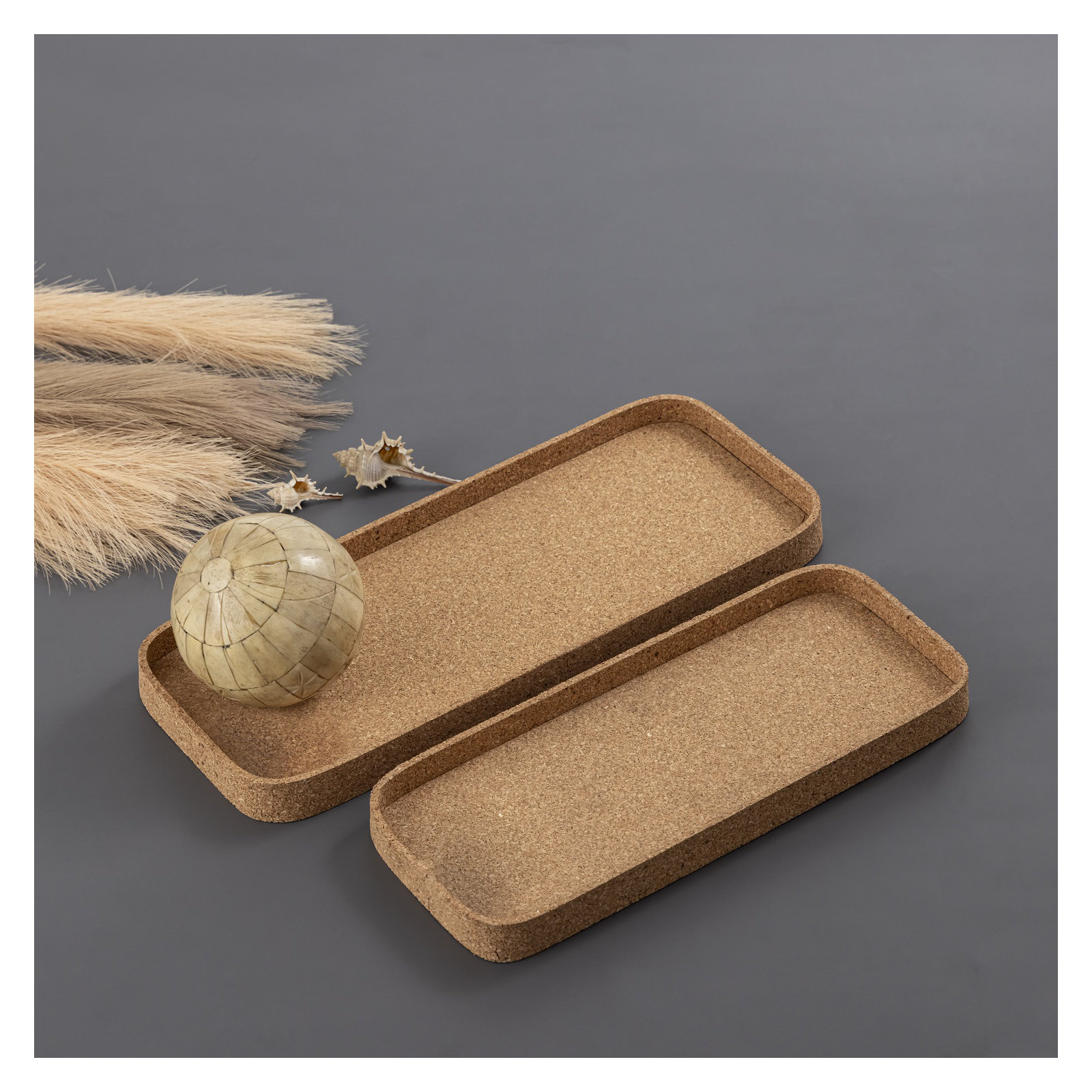 Rectangle Cork Tray Large, 6.5"Wx15.5"Dx1.25"H