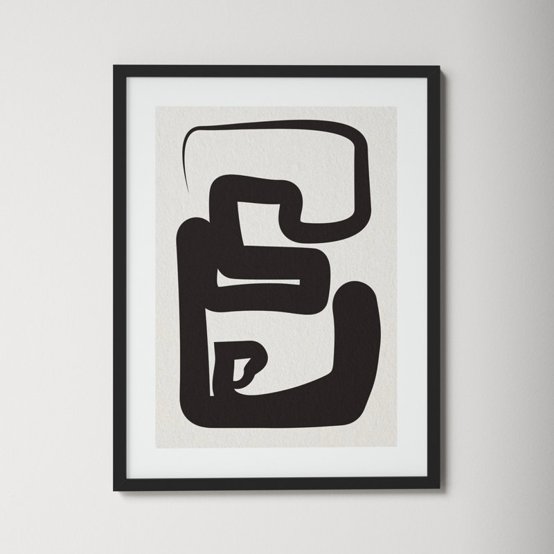 Oneliners-1 by Design Fabrikken, 26.12" H x 20.12" W x 0.88" D, Black Framed Paper