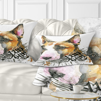 Coussin lombaire pour chien en aquarelle d’animal