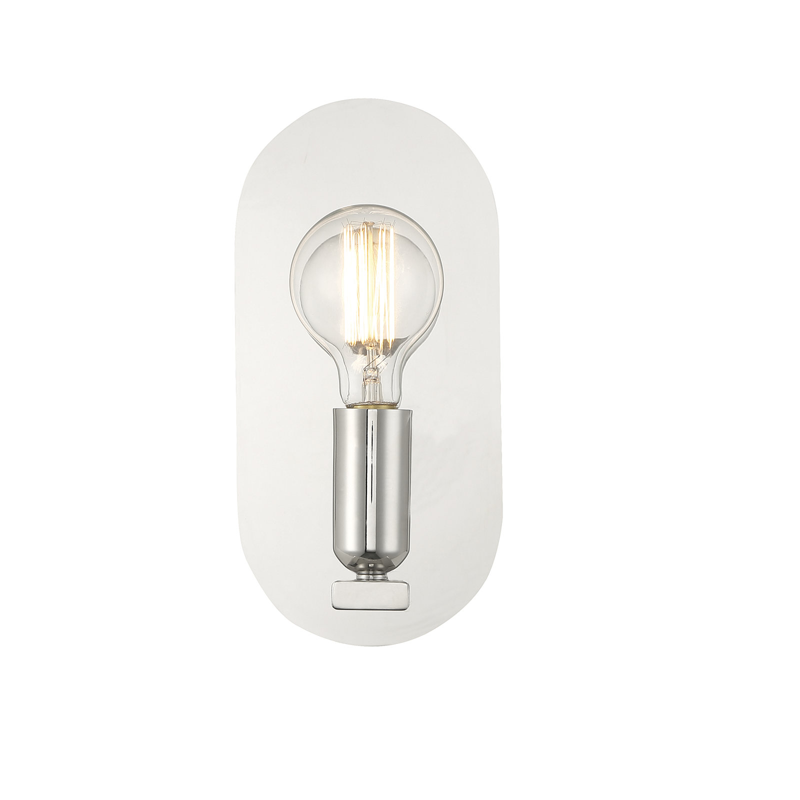 Single Light Dimmable Armed Sconce, Polished Nickel