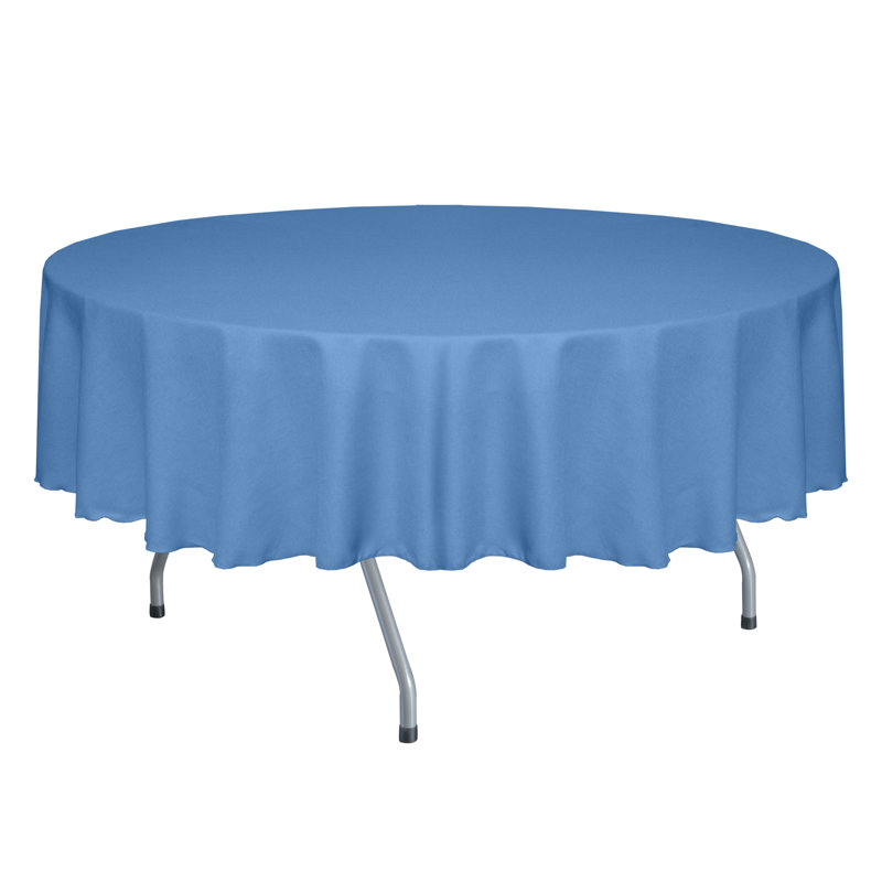 Ultimate Textile Round Tablecloth, 58" Round, Light Blue, 3