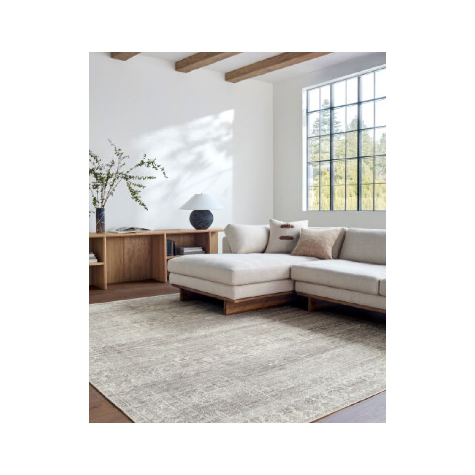 Galey Alix x Livabliss Collins Avenue VI Indoor Machine Woven Area Rug, Rectangle 7'9" x 10', Gray