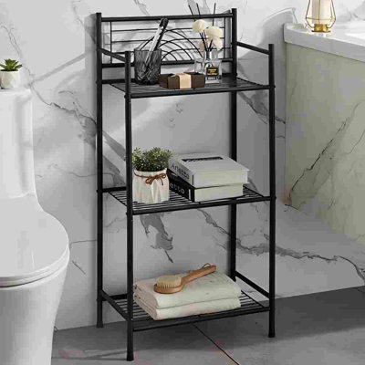 Étagère de rangement polyvalente sur 3 niveaux à tablettes polyvalentes (noir)