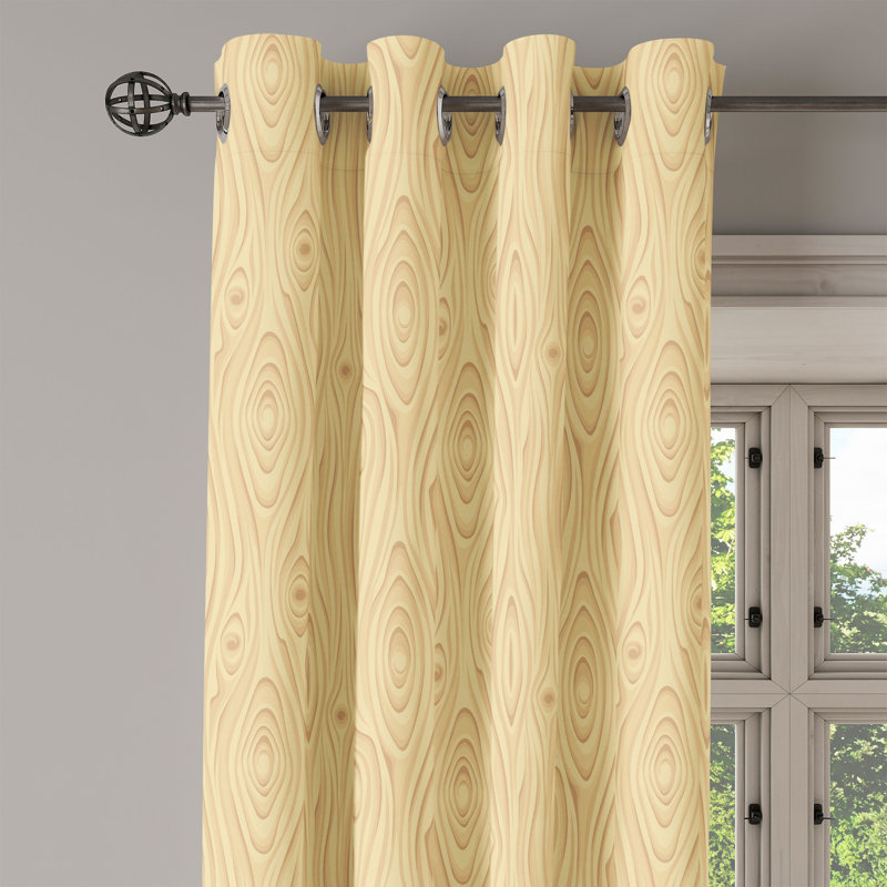 Rideau à œillets à 2 panneaux Latitude Run® Beige, 50 po x 120 po, crème et cacao, L 50 po x L 63 po