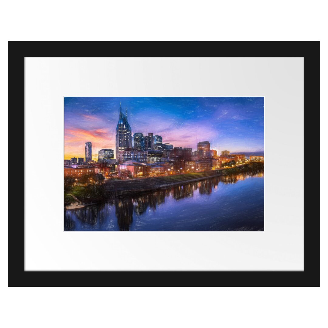 Gerahmtes Poster Nashville Skyline Panorama