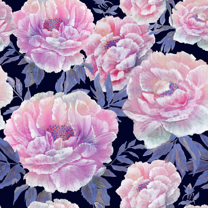 Floral Wall Mural, 8.33' W x 8.33' L