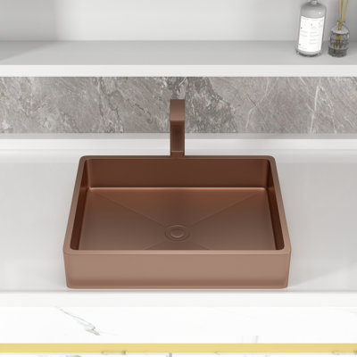 Lavabo pour salle de bain en acier inoxydable - Lavabo pour salle de bain 19 po x 15 po Nano Titanium
