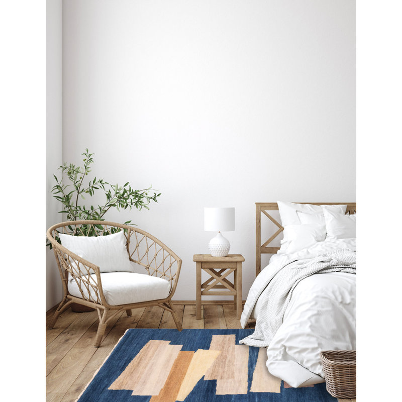 Tapis bleu Peshawar Ziegler 5 pi 0 po x 6 pi 9 po
