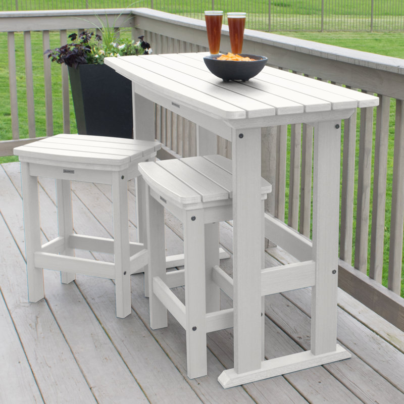 Arbnora 2 - Person Patio Dining Set with Rectangular Table, White