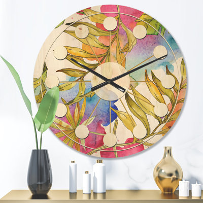 Horloge murale en bois Tropical