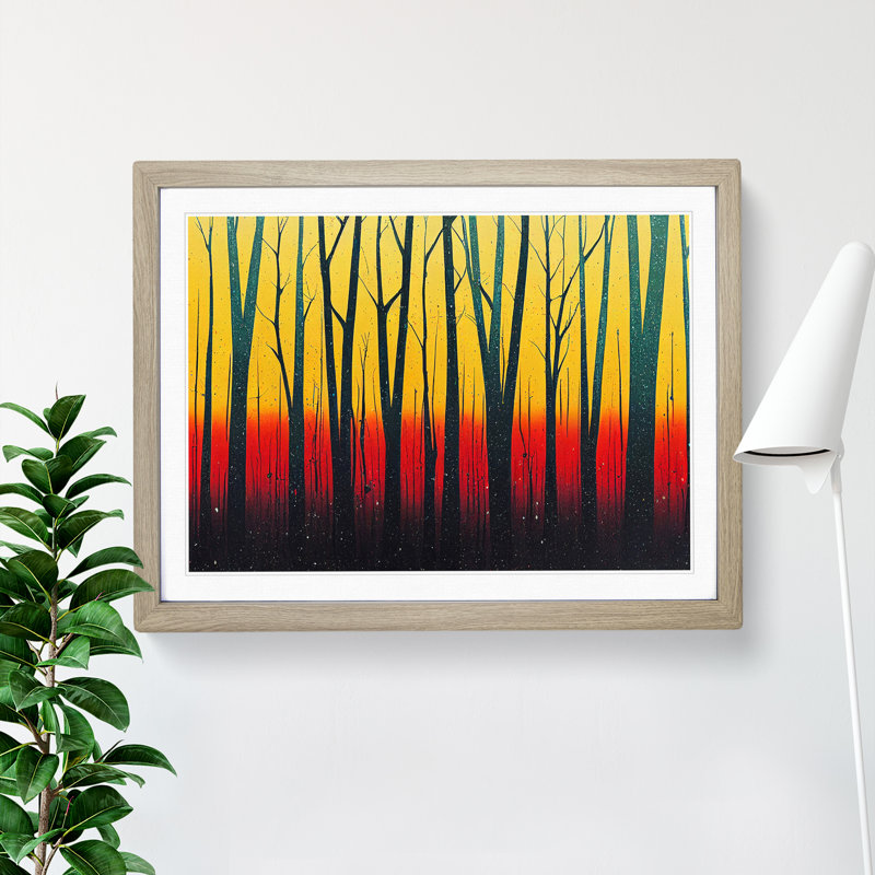 Splashed Forest Vol.3 Abstract - Framed Print, Oak, 25cm H x 34cm W x 2cm D