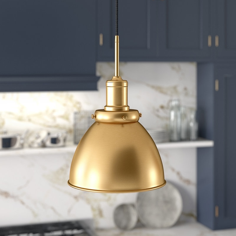 Luminaire suspendu en forme de dôme à 1 lumière Madison, Laiton