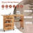 Folding Sewing Craft Table with 3 Storage Bins and Shelves