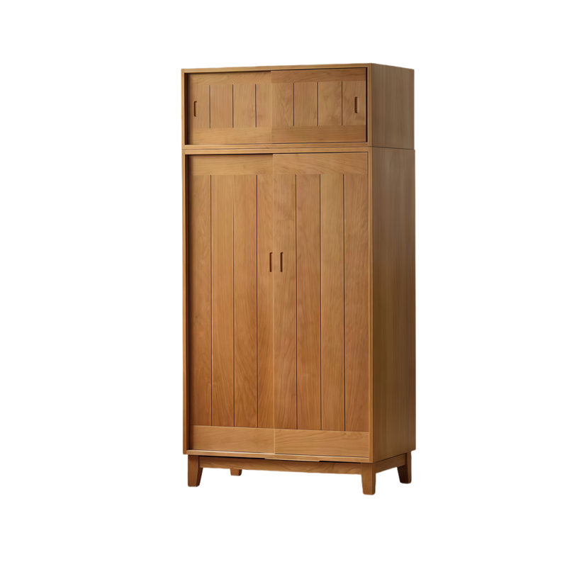 North American solid wood sliding door wardrobe