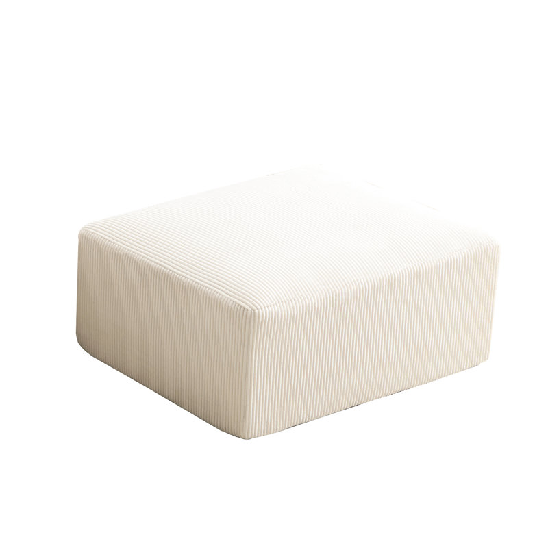 Velours côtelé beige avec compression complète auto-extensible, sans assemblage, mousse à récupération lente, configuration modulaire en L / U, largeur de 39,78 po, profondeur de 31,63 po, hauteur de 18,25 po, extension de 26,51 lb, configuration,