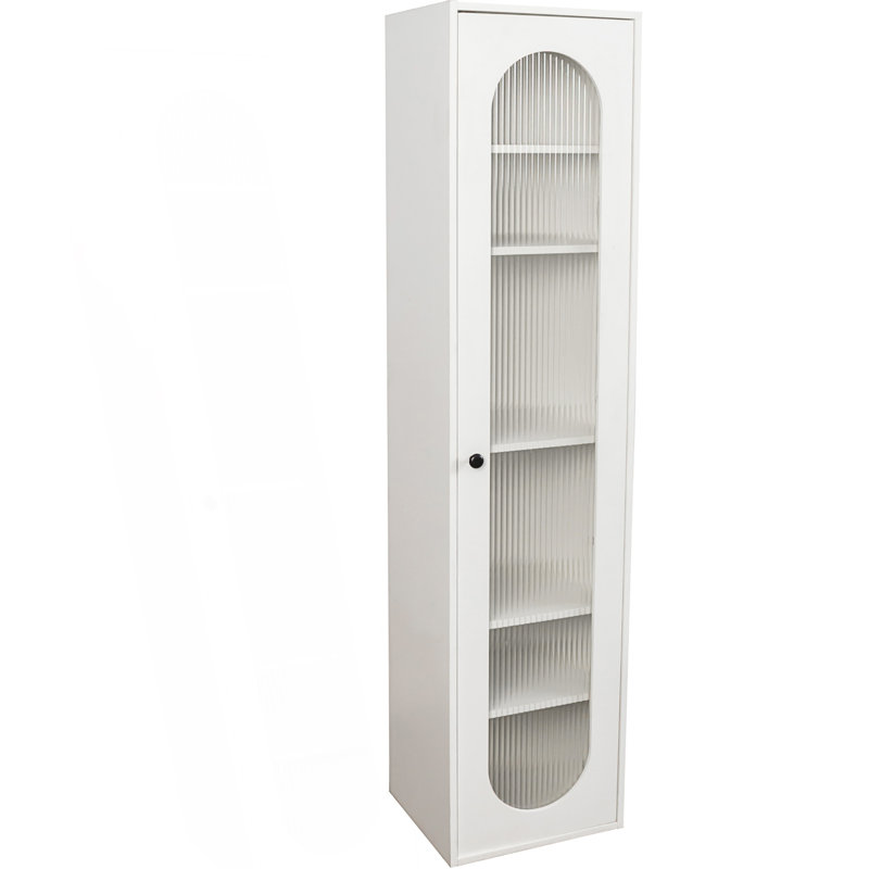 Tall Display Cabinet With 6 Shelves And 1 Glass Door