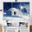 Igloo en bleu et blanc II - ensemble d'art mural paysage d'hiver-107195119-107195124