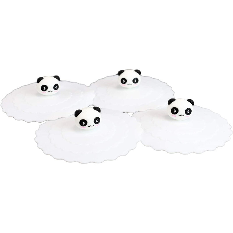 Paquet de 4 couvercles de gobelet en silicone coloré pour animaux, Blanc