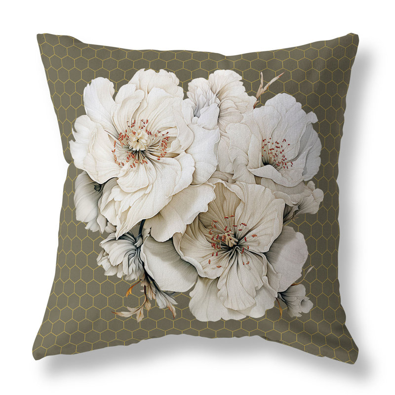 Coussin Magnolia Majesty, H 18 po x l 18 po, Vert