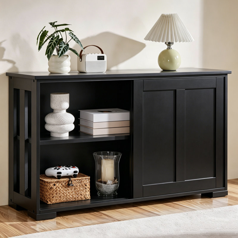 107cm Multifunctional Sideboard with Concealed Storage, Black