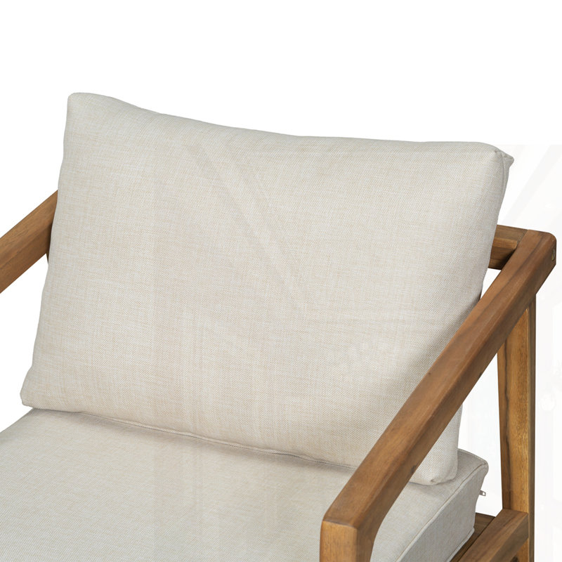 Fauteuil club d'extérieur en bois d'acacia (ensemble de 2)