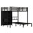 Metal Bunk Bed With Folding Desk, Closet With LED