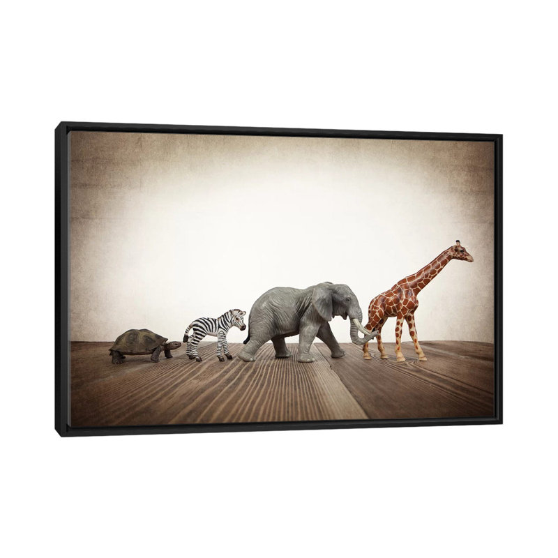 Safari Line I - Print on Canvas, Black Framed, 66.04 cm H x 45.72 cm W