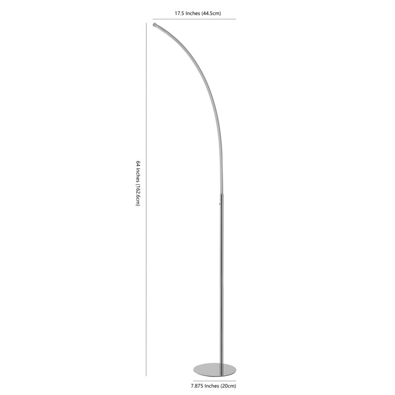 64'' Chrome LED Arched Floor Lamp
