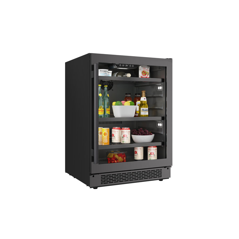 24 Inch Wide 140 Can Energy Efficient Beverage Centre with Touch Control Panel and Left Swing Door