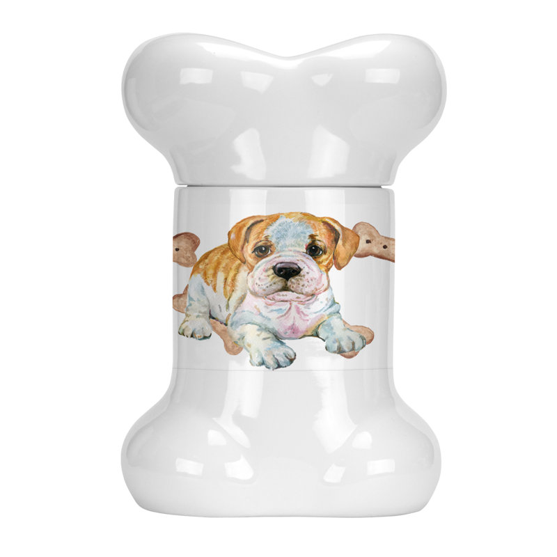 Pot à animaux en forme d’os bouledogue chiot