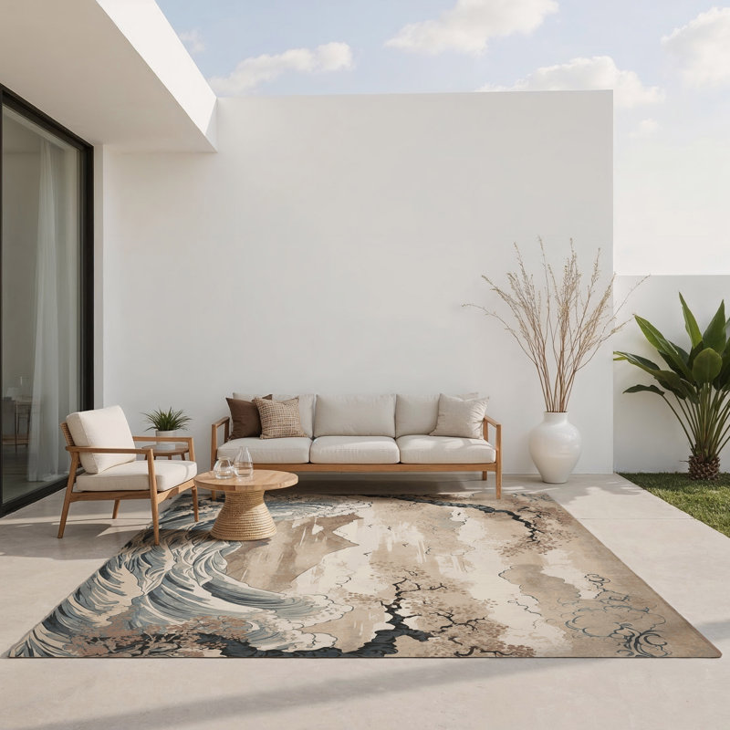 Crimson Mist Indoor And Outdoor Area Rug, Rectangle 1'6" x 2'6"