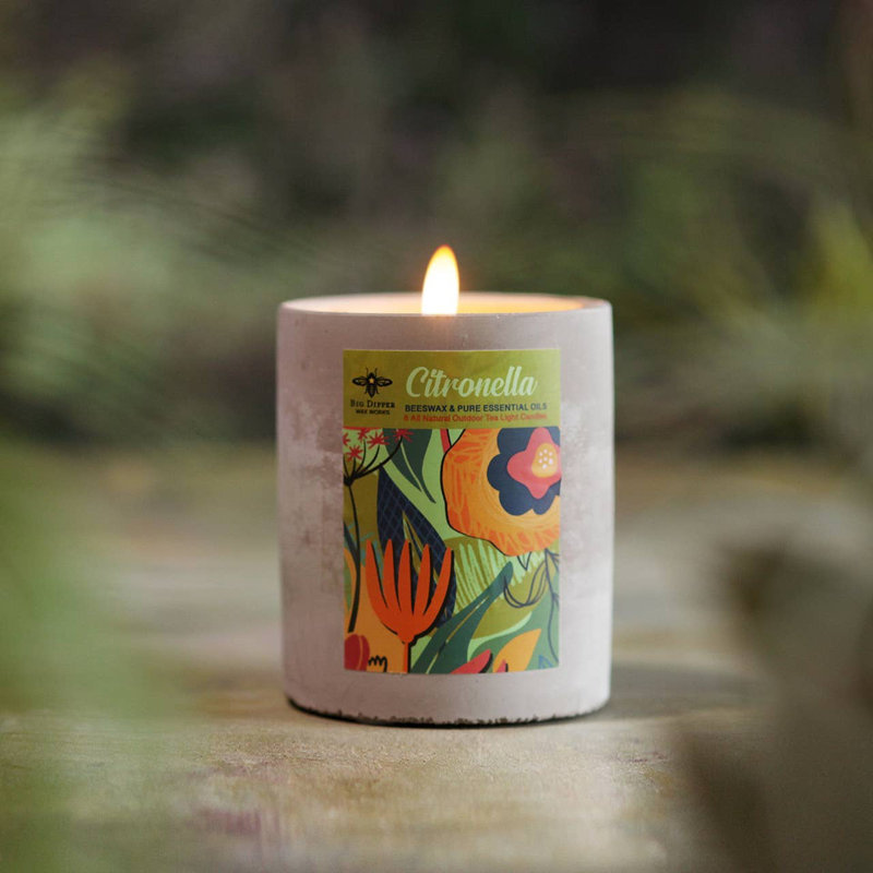 Bougie parfumée fantaisie avec porte-béton