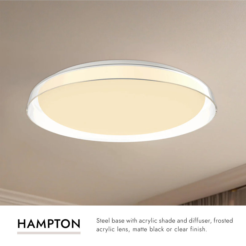 Hampton 1 - Light LED Flush Mount, Clear, 3.25" H x 20.875" W x 20.875" D