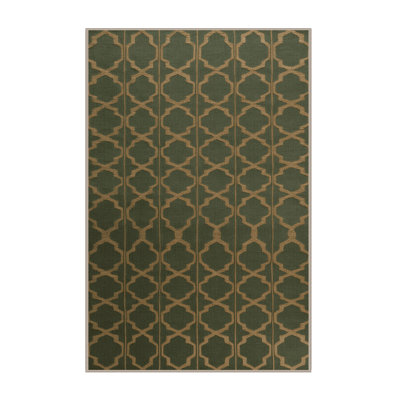 Machine Washable Trellis Brown Area Rug