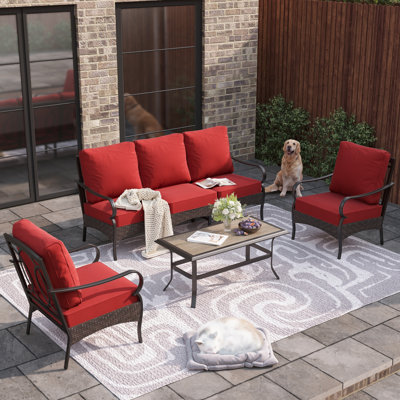 Outdoor Patio Conversation Set With Cushions