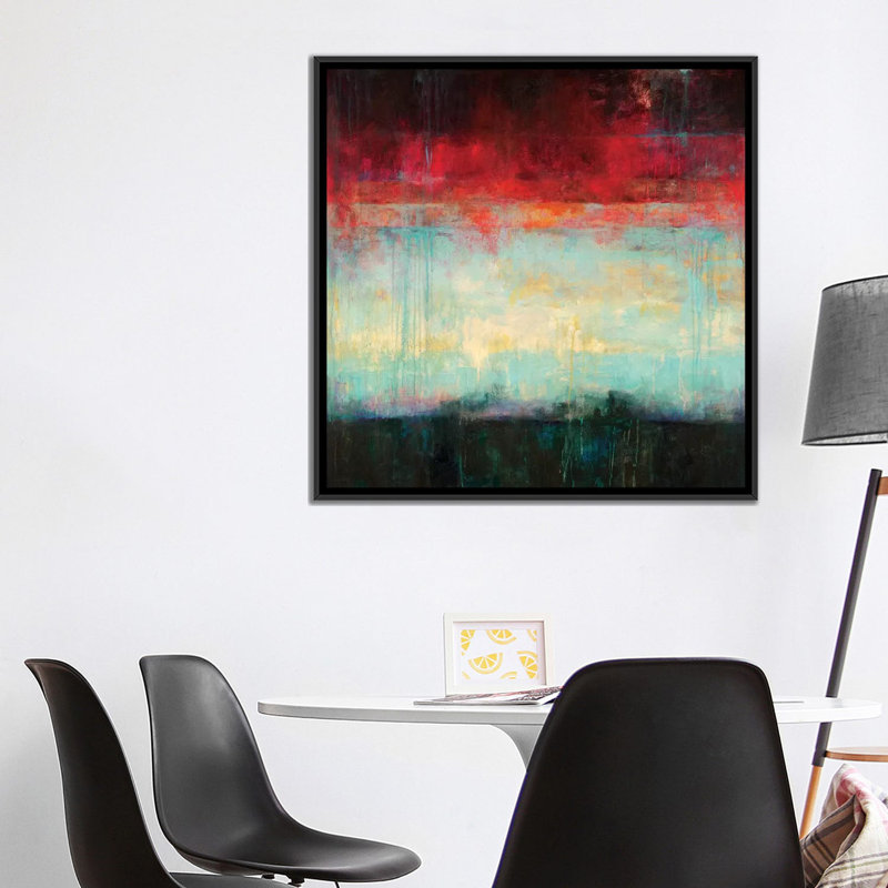 «Dawn» par Wani Pasion, reproduction d'art sur toile, H 18 po x l 18 po x P 1,5 po, Toile avec cadre noir, Pas de tapis