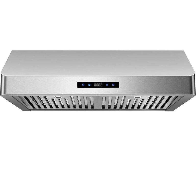 Sndoas 30 Inch Under Cabinet Range Hood 580 Cfm Stainless Steel With Touch Control,3 Speed Exhaust Fan,Time Setting, Dishwasher Safe Baffle Filters,Convertible Duct