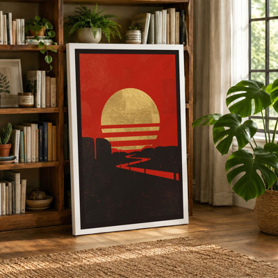 Industrial Sunset Geometric - Wrapped Canvas