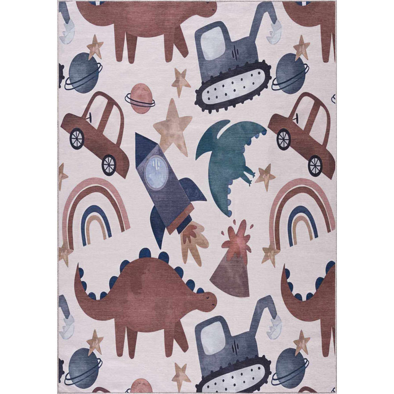 Libra Rectangle Animal Print Machine Woven / Power Loomed Polyester Rug, Rectangle 7'10" x 10'2"