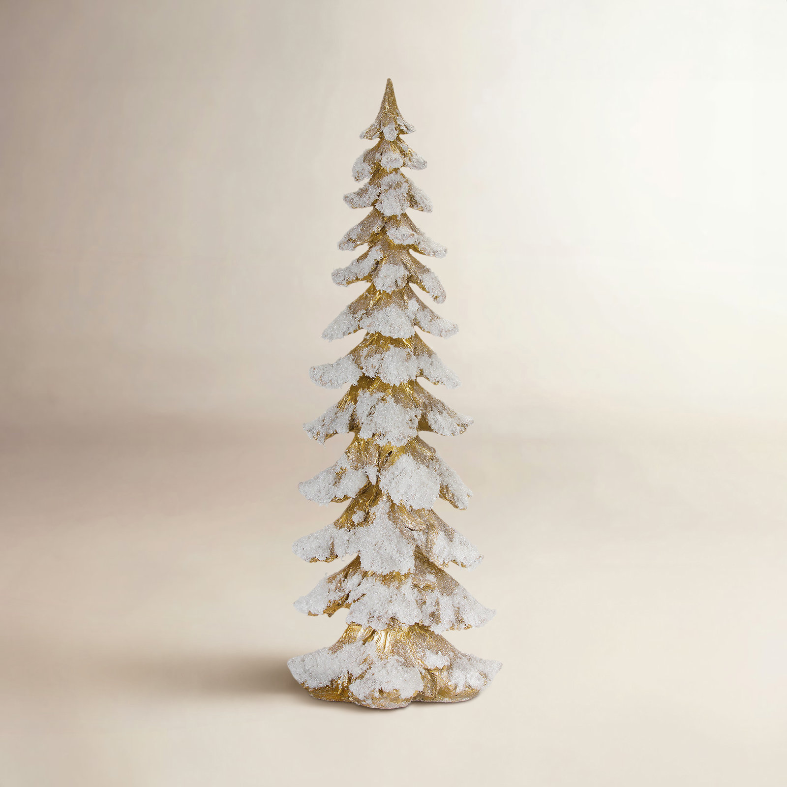 Resin Tabletop Christmas Tree, Gold, 25.75" H x 9" W x 7" D