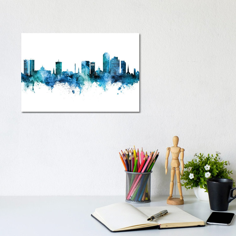 Lexington Kentucky Skyline by Michael Tompsett - Wrapped Canvas Painting, 20.32 cm H x 30.48 cm W