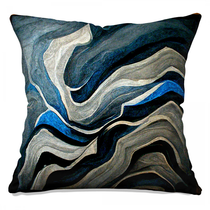 Coussin décoratif abstrait, coussins double face Art, 14 X 14 pouces