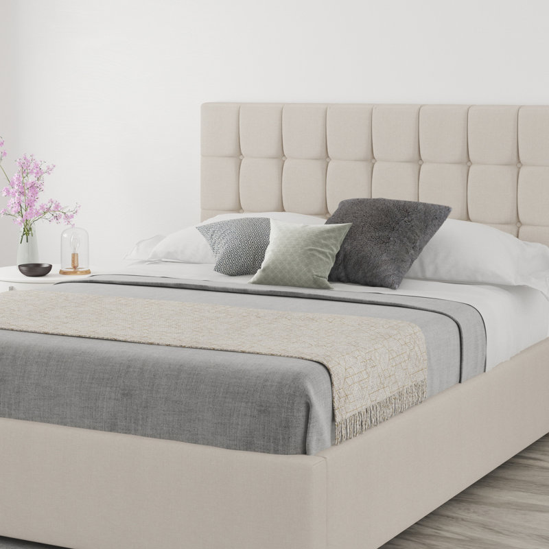Wellington Upholstered Headboard, Linen Off White, Small Double (4')