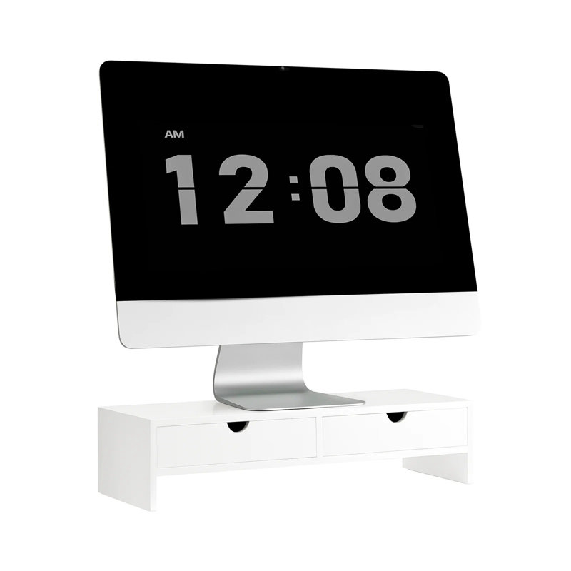 Manufactured Wood Monitor Stand, White