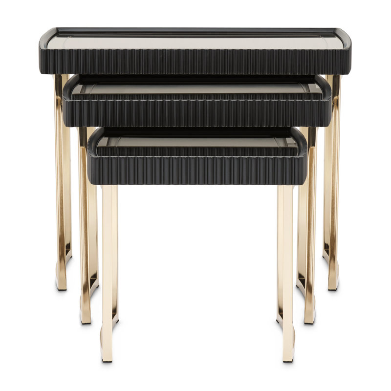 Lisbon Nesting End Table, Silken Matte Black