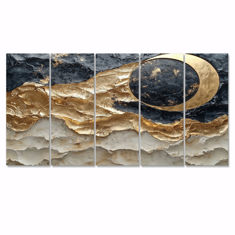 Chevalier - réalisme abstrait - art mural moderne, 5, H 32 po x l 80 po