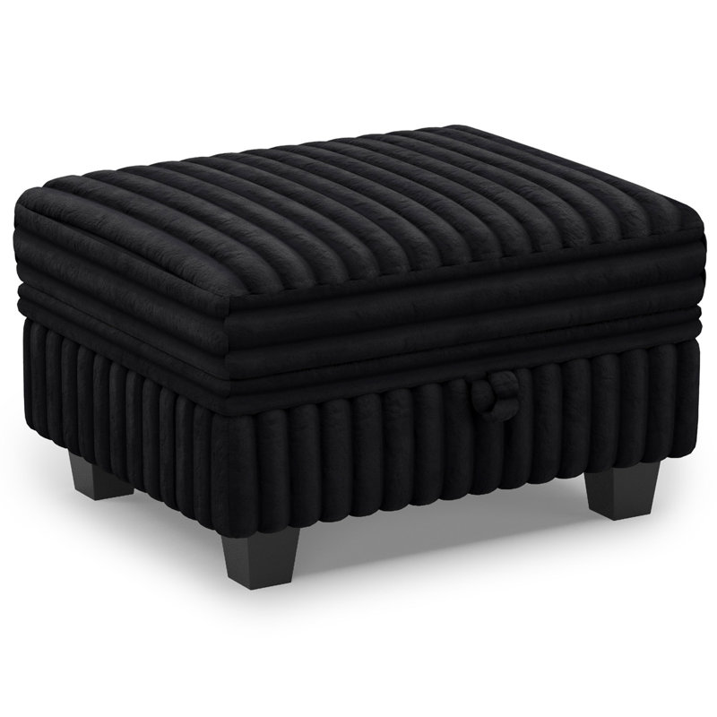 Module de repose-pieds pour canapé modulaire Isolde, Noir