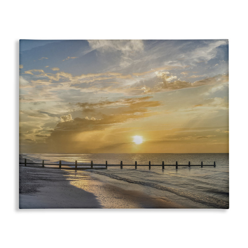 Photographie de Sunset Pier, toile par Mike Calascibetta, H 30 po x l 40 po