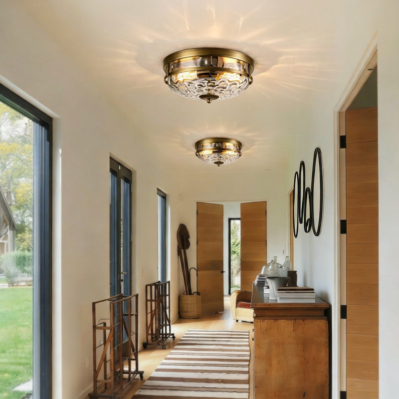 Plafonnier encastré 4 lumières Modern, Laiton