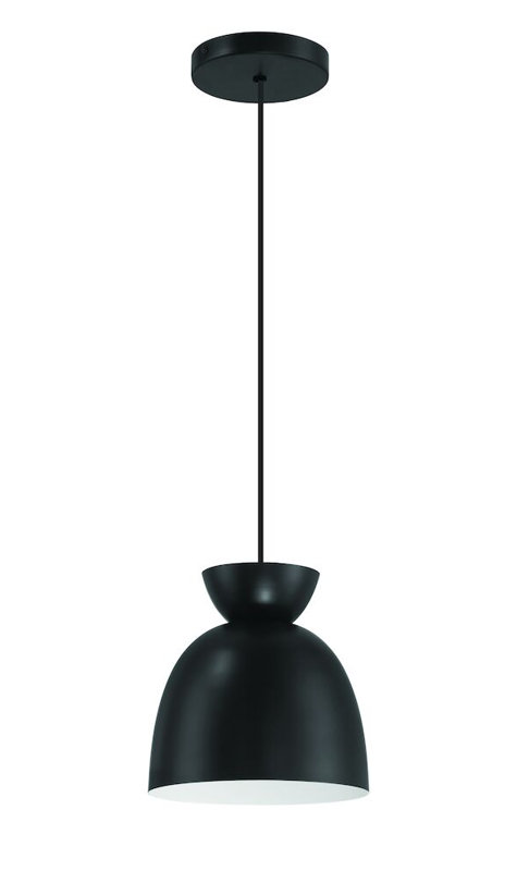 Luminaire suspendu Avey, H 7,5 po x l 7,5 po x P 7,5 po, Flash noir
